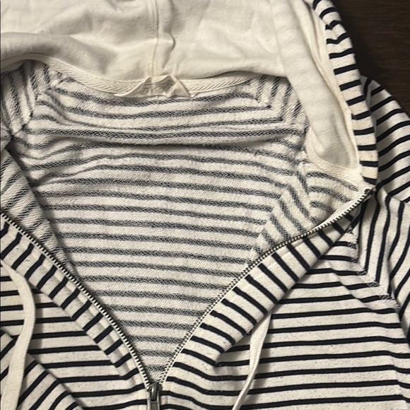 Danskin Striped Zip-Up Hoodie, size large navy and white - Picture 8 of 8